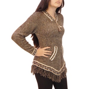 Fine Alpaca Wool Sweater Knit Pullover Perfect Gift Hypoallergenic Jumper Natural Colors Browns