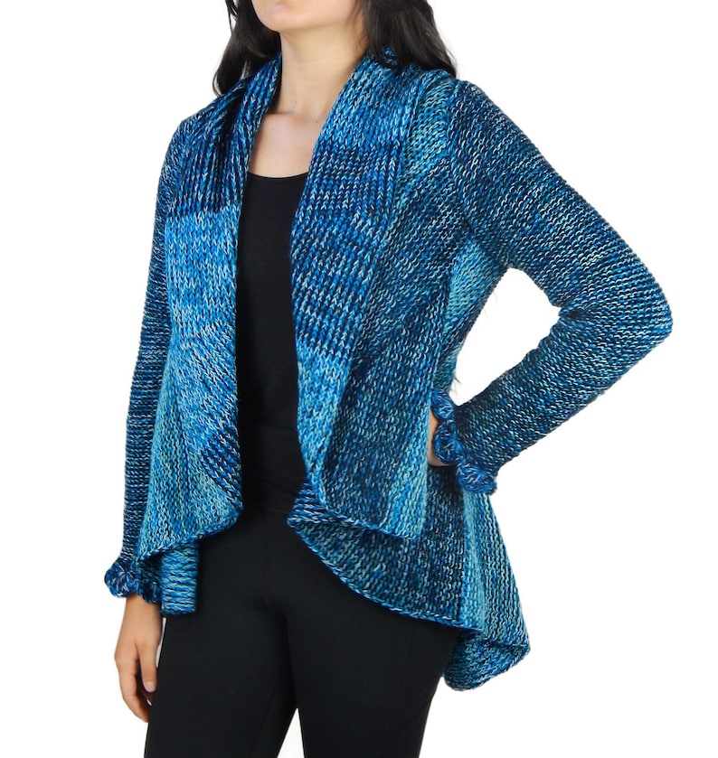 Fine Alpaca Fiber Tailored Peacoat Cardigan Petticoat Jacket Knitted