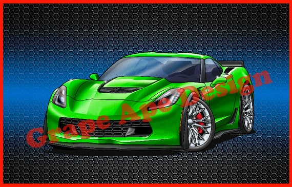 Chevrolet Corvette Grand Sport Car Large Poster Art Print in multiple sizes