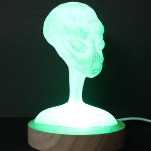 Alien bust with purple LED