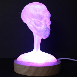 Alien bust with pink LED