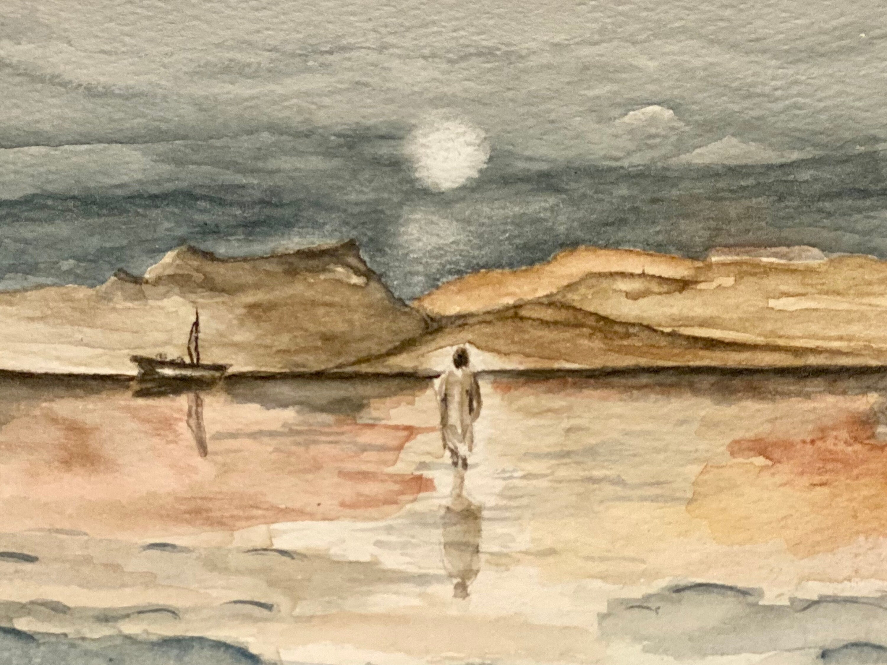 Printed Watercolor Painting of Jesus Walking on the Water - Etsy