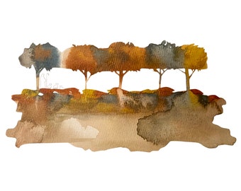 Printed Watercolor painting in Fall Colors: The Lord is My Shepherd.