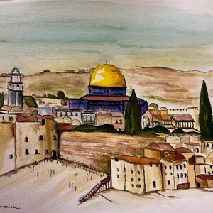 Western Wall and Dome of the Rock Print