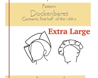 PDF PATTERN: Dockenbaret, 16th century Landsknecht/Trossfrau hat (XL)