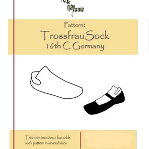 PDF PATTERN: Sock 16th c Germany, Trossfrau/Landsknecht (Medium Sizes E-I)