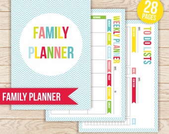 Family planner printable / 2016 planner / weekly planner / daily planner / organizer / planner printable / planner accessoires / planning