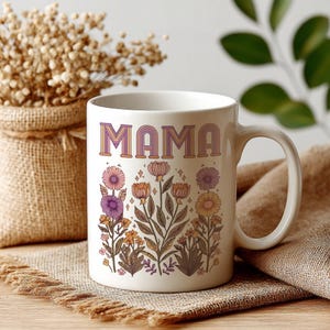 Mama Ceramic Mug – A Sweet Boho Coffee Cup with Floral Design, Heartfelt Quote Style and a Perfect Mother’s Day Tea Mug Gift