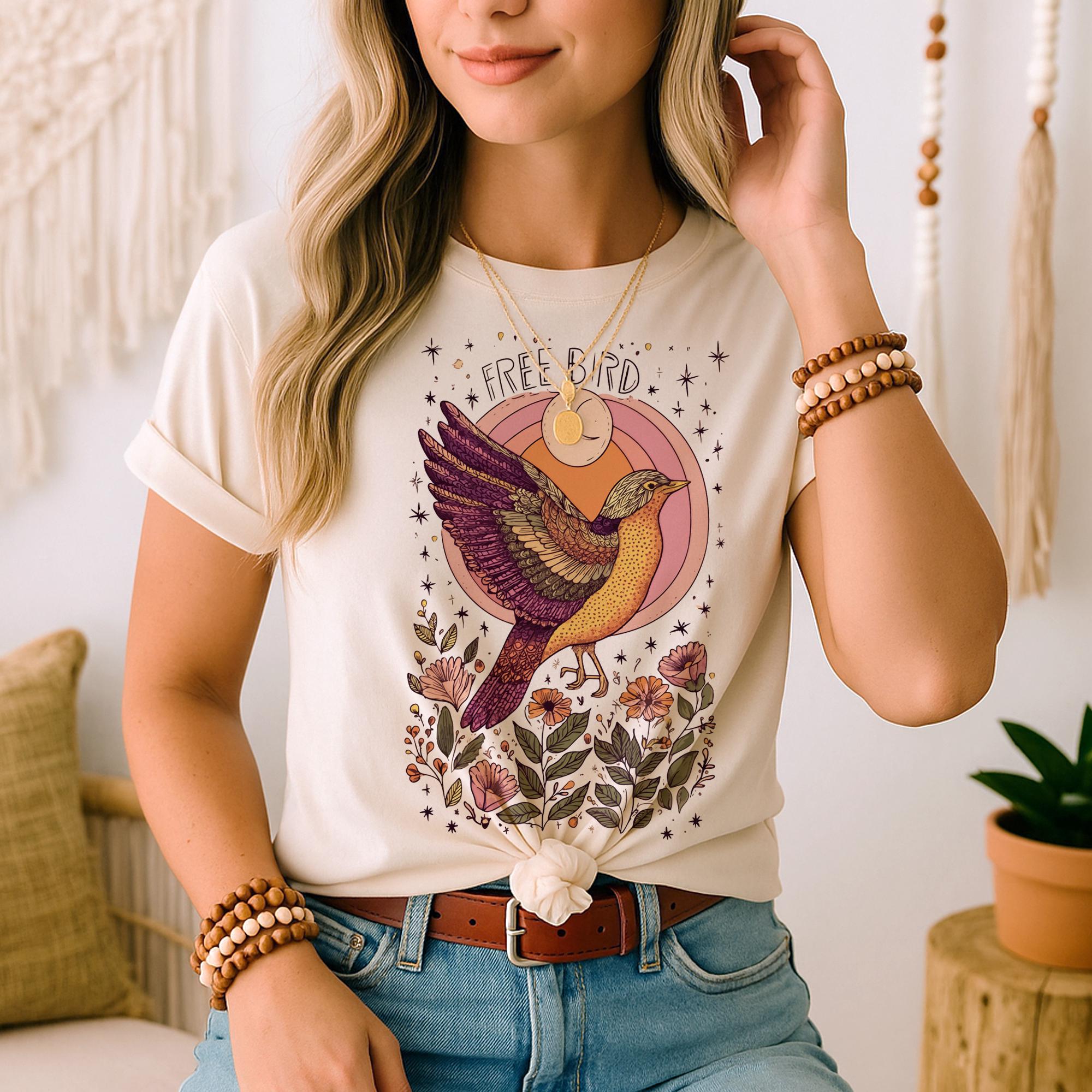 フリーバードTシャツ - 自然にインスパイアされたグラフィック