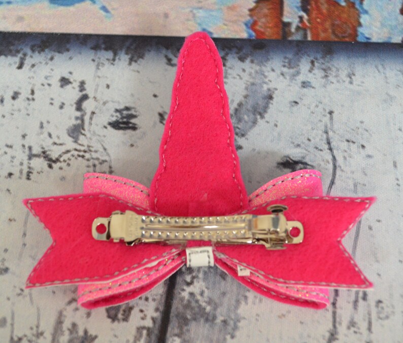 Pink Glitter Unicorn Hairbow