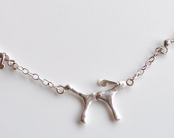 Dog Necklace, aesthetic dogs silver jewelry, statement necklace, unique dog mom gift