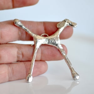 Sterling Silver Dog Brooch, sculpture silver jewelry, Gifts for Dog Lovers, one of a kind statement jewelry, Dog Mom Gift