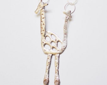 Giraffe Pendant Necklace Giraffe Charm Giraffe Necklace Gift for Women Gift for Animal Lover Animal Jewelry Articulated Sterling Silver