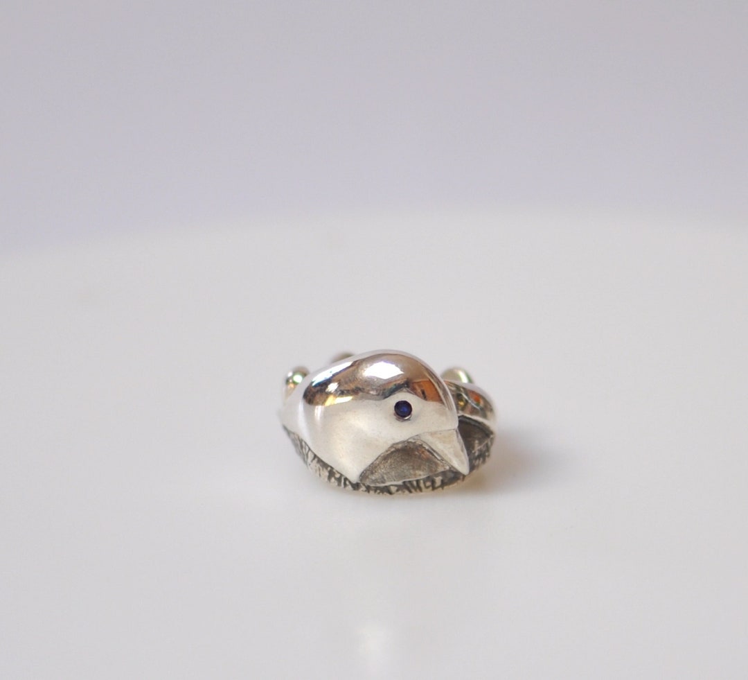 Sterling Silver Bird Ring, Bird Nest Cottagecore Jewelry, Statement ...