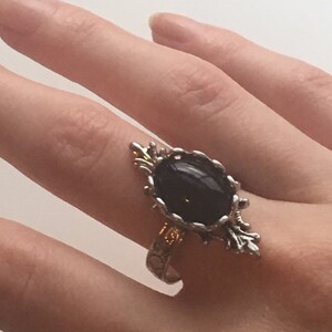 Black glass gem ring