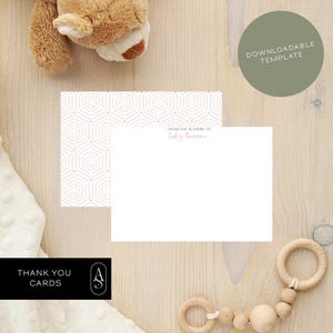 Digital Baby Girl Thank You Card | Editable Printable Template for Baby Shower | Custom Design for Girls | Customizable Thank You Note