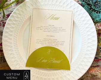 Custom Wedding Dinner Menu & Place Card Template (Printable)