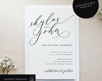 Animated Wedding Invitation Template: Elegant RSVP, Customizable Design (Digital Download, 5x7 Printable Option Available)
