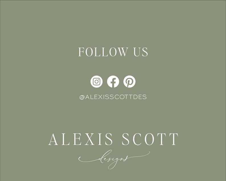 K&ouml;nnte beinhalten: Folge uns in den sozialen Medien: Instagram, Facebook und Pinterest.  @alexisscottdes Alexis Scott Designs.