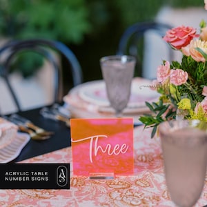 Custom Acrylic Table Numbers | Neon Wedding Table Decor | Unique Party Numbers | Fluorescent Event Signs | Personalized Table Centerpieces