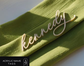 Laser Cut Acrylic Wedding Name Place Cards: Personalized Table Decor