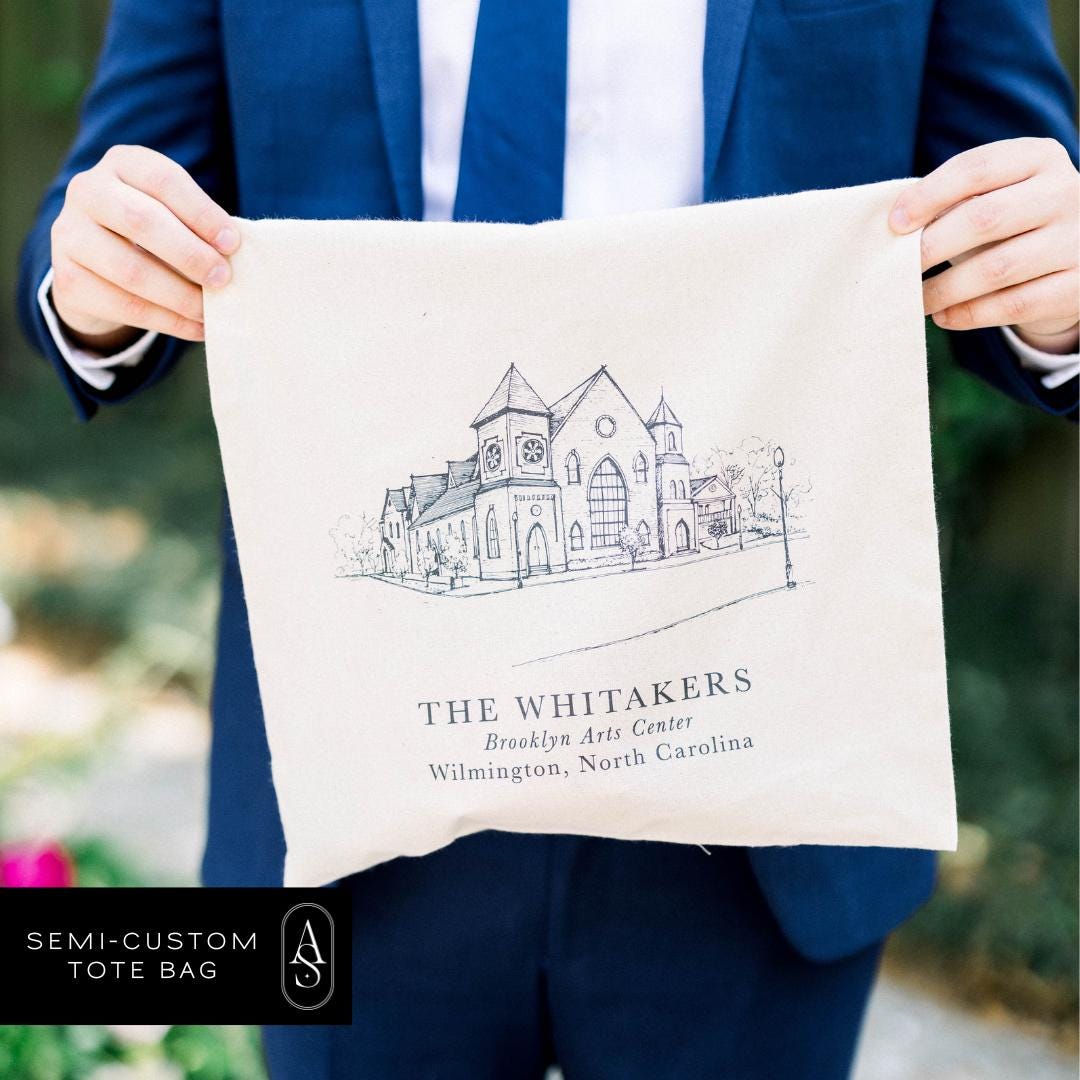 Personalized Wedding Tote Bag | Wedding Tote | Brooklyn Arts Center ...
