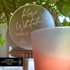 Custom Acrylic Drink Tags | Custom Acrylic Drink Tags | Wedding Drink Markers | Personalized Party Favors | Unique Event Decor | Decor