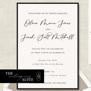 Contemporary Semi-Custom Invitation Suite | Wedding Invitations | Customizable Invitation Suite | Custom Wedding Invitation | Contemporary |