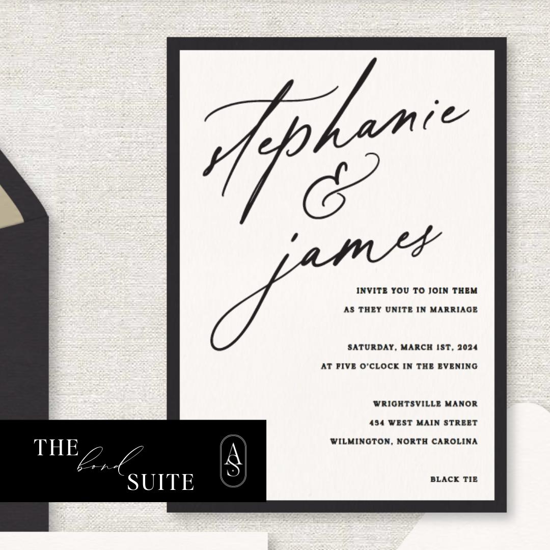 Modern Wedding Invitation Suite: Semi-Custom Floral Design