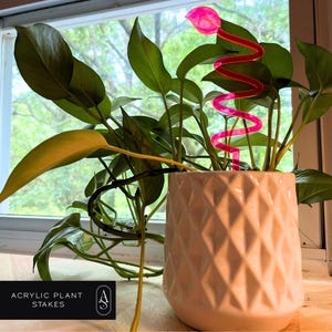 Acryl Pflanzenstecker | Blattform | Helle Farbige Dekoration für Zimmer-oder Outdoor-Pflanzen | Gartenzubehör | Pflanzenstengel-Stütze