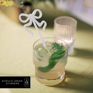 Acrylic Drink stirrers | Wedding Drink Stirrers | Unique Party Supplies | Cocktail Stirrer | Party Decor | Acrylic Bows | Bows Wedding Decor
