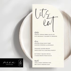 Elegant Printed Wedding Menus | Custom Menu Cards | Minimalist Design | Perfect for Wedding Reception | Dye Cut Menu | Simple Wedding Menu