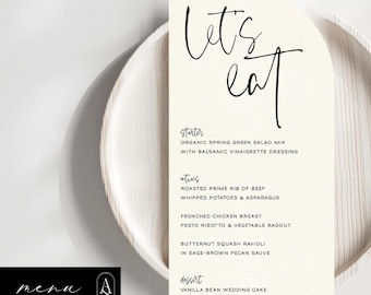 Elegant Wedding Menu Cards: Minimalist Dye Cut Design