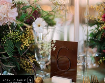 Tone on Tone Acrylic Table Numbers: Elegant Wedding Decor (4x5.5 inches