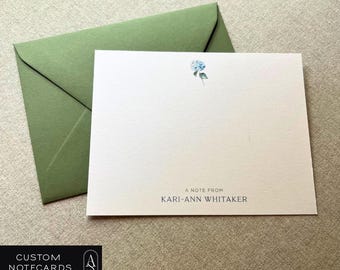 Custom Floral Notecard Set: Personalized Stationery Gift