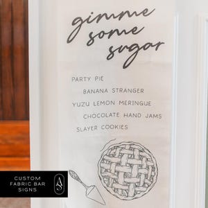 Custom Fabric Sign | Wedding Bar Menu Sign | Custom Fabric Sign | Elegant Linen Decor | Personalized Wedding Sign | Fabric Event Sign |