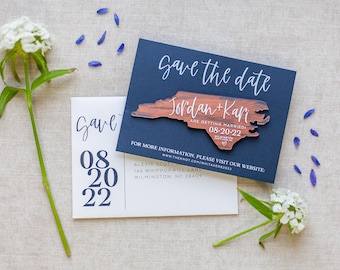 Acrylic State Save the Date Magnet: Travel Wedding Favor