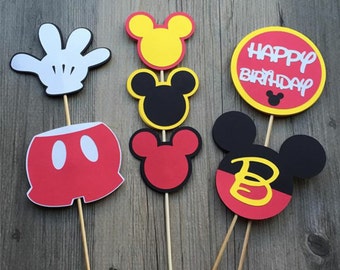 Mickey Mouse Centerpieces - DOUBLE-SIDED Centerpieces - Mickey Party Decor - Mickey Birthday - Mickey Clubhouse Party - Mickey Party Decor