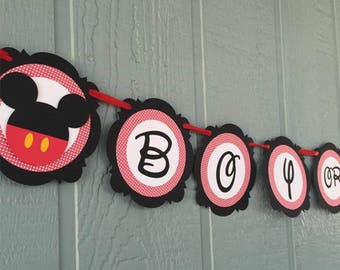 BOY or GIRL Banner - Minnie and Mickey - Gender Reveal Banner - Baby Shower - Gender Reveal Party - Minnie & Mickey Gender Reveal Party