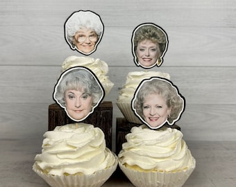 Golden Girls Cupcake Toppers - 1980's Party - Golden Girls Birthday - 80's Pop Culture - Golden Girls Party Decor - Golden Girls Show - 12pc