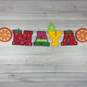 Fruit NAME Banner - Twotti Frutti Birthday - Tutti Frutti Birthday - Fruit Birthday Banner - Fruit Letters Banner - Tropical Fruit Party