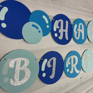 Bubbles Birthday Banner - Bubble Birthday - Cute Bubble Party - Bubble Decorations - Custom Banner -Ocean Bubbles Banner -Choose Your Colors