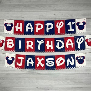 Sailor Mickey Birthday Banner - Nautical Mickey Mouse - Sailor Mickey Party - Personalized Custom Banner - Mickey Sailor Party - Nautical