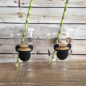 Mickey Safari Party Cups - Jungle Birthday - Safari Birthday Decor - Mickey Mouse Party Cups - Mickey Baby Shower - Mickey Jungle Birthday