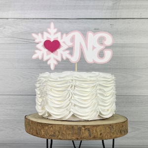 Snowflake ONE Cake Topper - Snowflake Birthday - Age Cake Topper - One/Two - Winter Wonderland Party - Snowflake Age Topper - Choose Colors