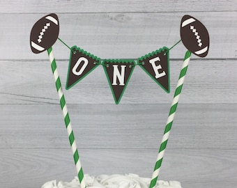 Football Cake Topper - Bunting Cake Topper - Football 1st Birthday - First Down Birthday - Football Party Decor - Choose Team Colors