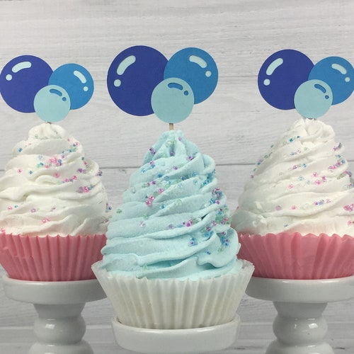 Bubbles Cupcake Toppers Bubble Birthday Boy Bubble Party Etsy