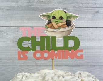 The Child Is Coming Girl Cake Topper -Baby Alien Child Baby Shower - The Child Cake Topper - Baby Shower Cake Topper - The Child Baby Shower