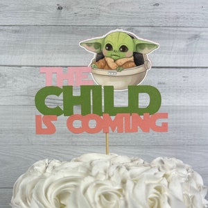 The Child Is Coming Girl Cake Topper Baby Alien Child Baby Shower The Child Cake Topper Baby Shower Cake Topper The Child Baby Shower image 1