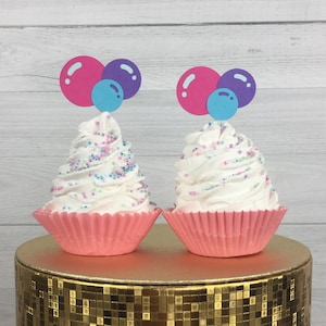 Bubbles Cupcake Toppers - Bubble Birthday - Girl Bubble Party - Mermaid Bubbles - Bubble Toppers - Bubble Party Decor - Choose Your Colors